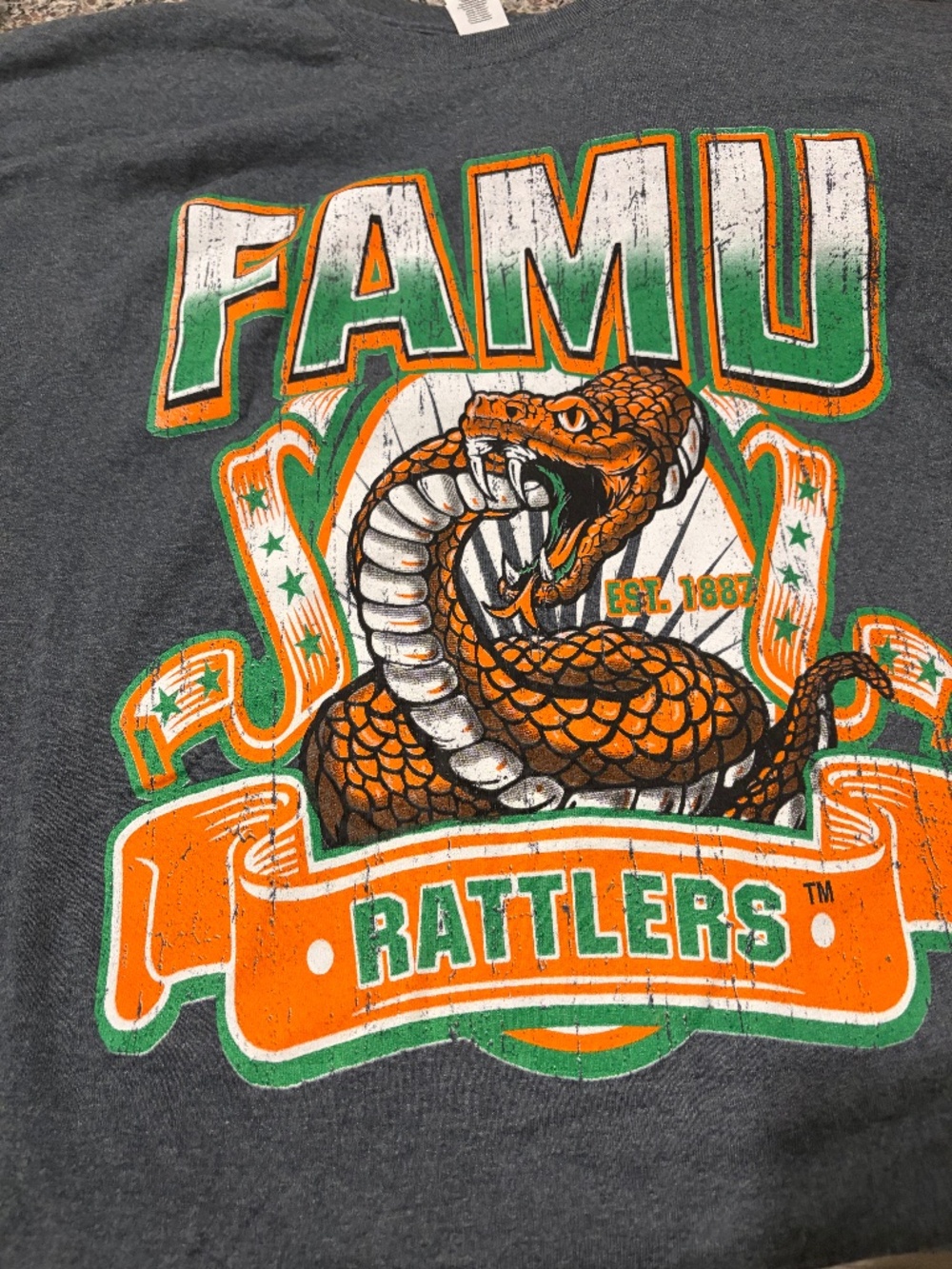 Florida A&M University FAMU Charcoal T-Shirt XL & XXXL